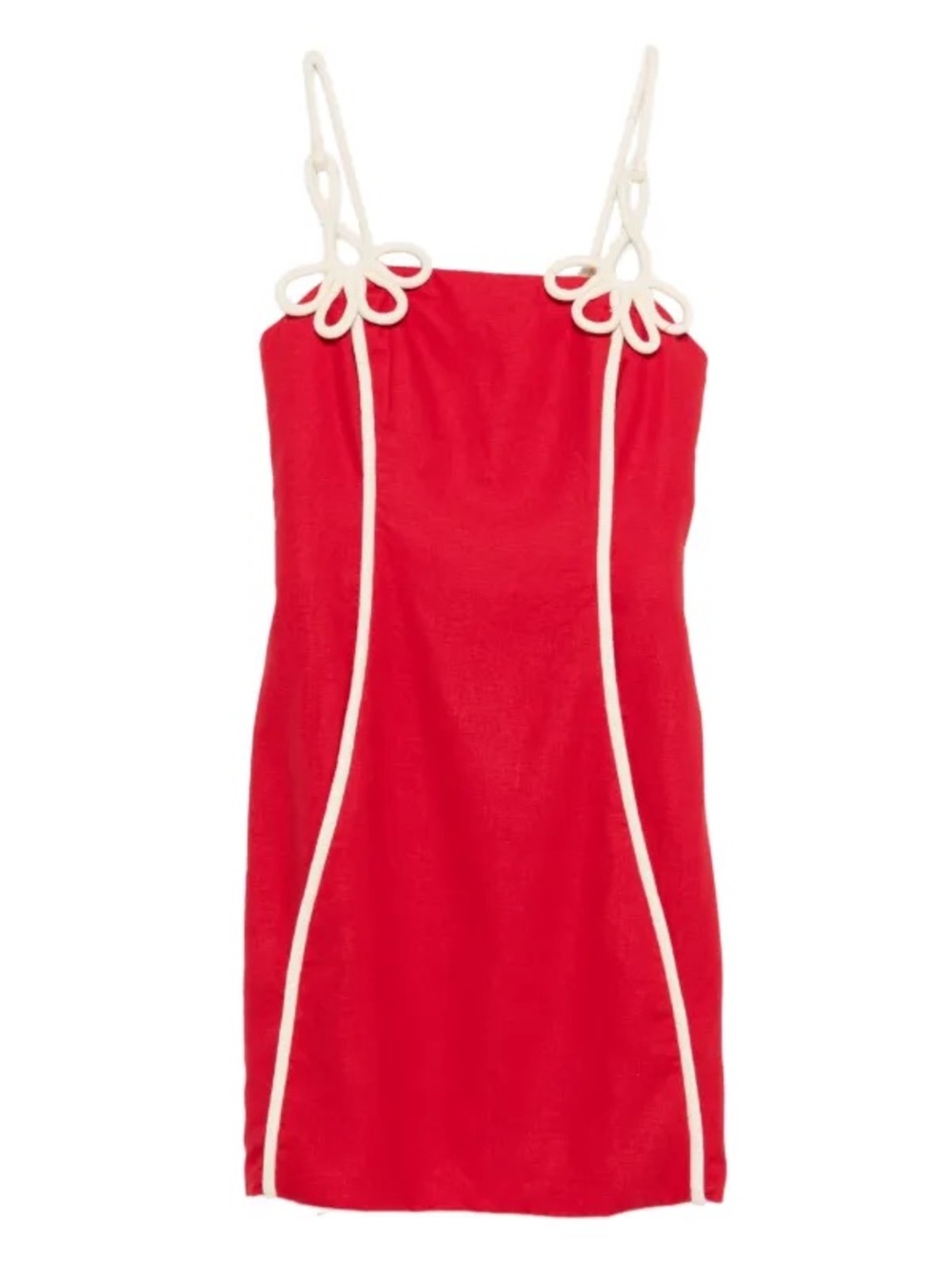 FARM Rio Red Mini Dress with Cream Trim